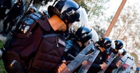 police in riot gear